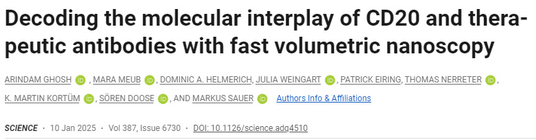 用快速體積納米顯微鏡解碼CD20和治療性抗體的分子相互作用