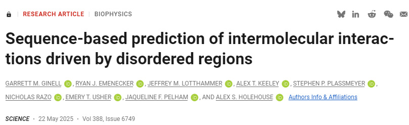  基于序列的由無(wú)序區(qū)域驅(qū)動(dòng)的分子間相互作用預(yù)測(cè)