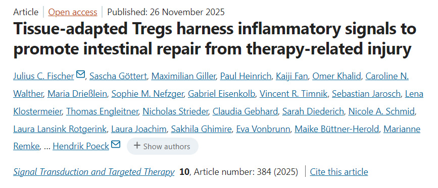 組織適應性調節(jié)性T細胞駕馭炎性信號以促進治療相關損傷后的腸道修復