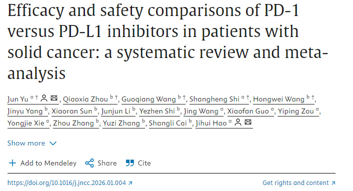 PD-1與PD-L1抑制劑在實體瘤患者中的療效和安全性比較 PD-1與PD-L1抑制劑在實體瘤患者中的療效和安全性比較