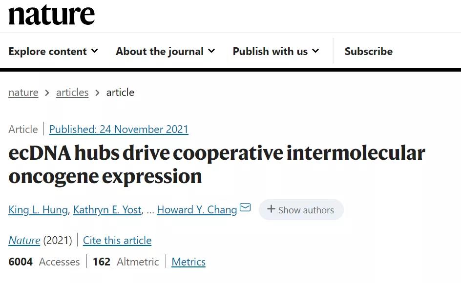  打開抗癌新思路！Nature：ecDNA“抱團(tuán)行動(dòng)”促使癌基因表達(dá)擴(kuò)增