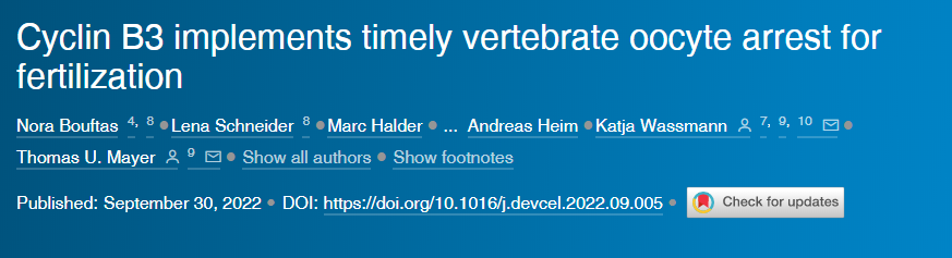 兩種蛋白質(zhì)“Cyclin B3”和“Emi2”的相互作用以及它們對(duì)該過(guò)程時(shí)間表的影響