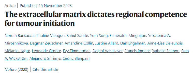 細(xì)胞外基質(zhì)決定腫瘤發(fā)生的區(qū)域