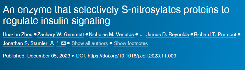 一種選擇性S-亞硝化蛋白質(zhì)以調(diào)節(jié)胰島素信號傳導(dǎo)的酶 導(dǎo)一種選擇性S-亞硝化蛋白質(zhì)以調(diào)節(jié)胰島素信號傳導(dǎo)的酶