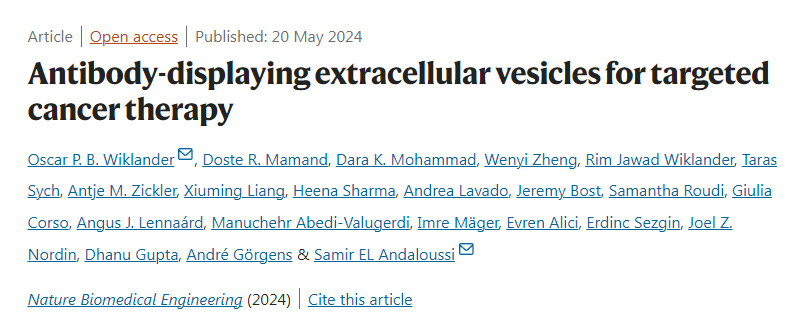 抗體擴散細(xì)胞外小泡用于癌癥靶向治療 抗體擴散細(xì)胞外小泡用于癌癥靶向治療