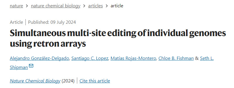 使用逆轉錄酶陣列同時對單個基因組進行多位點編輯