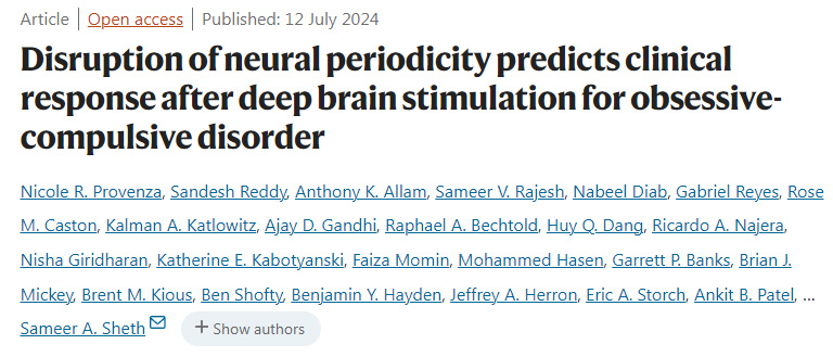 神經(jīng)周期性中斷可預測深度腦刺激對強迫癥的臨床反應 神經(jīng)周期性中斷可預測深度腦刺激對強迫癥的臨床反應
