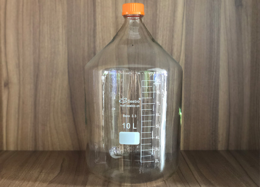 黃蓋試劑瓶，透明，10L